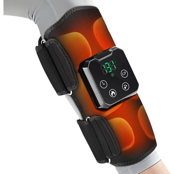Uppvärmd vadmassager med dubbla zoner, digital display, 4 värmenivåer, 10 timerinställningar, 4 program, Svart