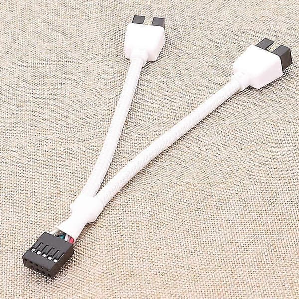 Moderkort 9-pin USB Header till Dubbel USB2.0 9-pin Splitter Hub Förlängningskabel