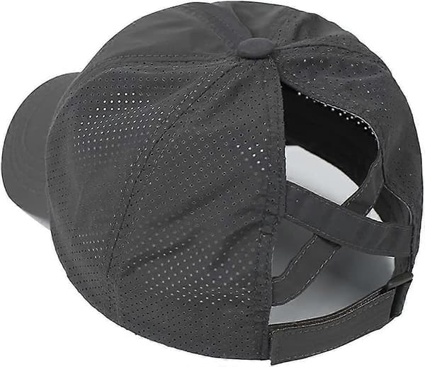 Baseballkasket med kryds-ponytail til kvinder Dark Gray