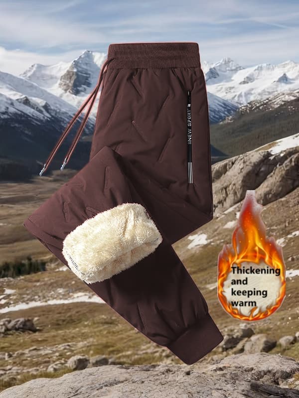 Nye sporty hverdagsbukser til kvinder, efterår og vinter, med tyk fleece for varme og beskyttelse mod kulde Red XXL