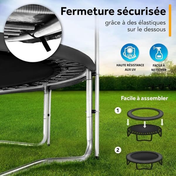 Trampolin sikkerhedspude - LUSKYKA® - Diameter 183 cm - Bredde 25 cm - UV-resistent 500D PVC