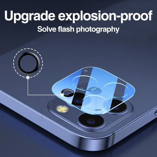 Linsebeskytter til iPhone 12 Pro Max kamera i hærdet glas 2-pak