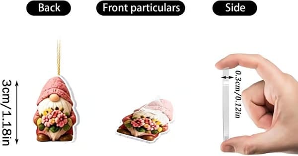 Julekalender 2026 med 24 julemandsfigurer i akryl, 2D julepynt til juletræ, krans og vindue Green