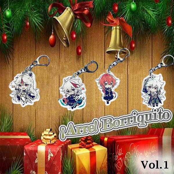8 st Genshin Impact Söta Spel Akryl Nyckelringar Japansk Anime Cartoon Nyckelcharm Ringar Genshin Impact 1 -