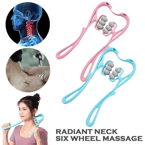 Handmassage Roller Nacke Axel Dubbel Triggerpunkt Självmassagerare Tryckavlastning Blue