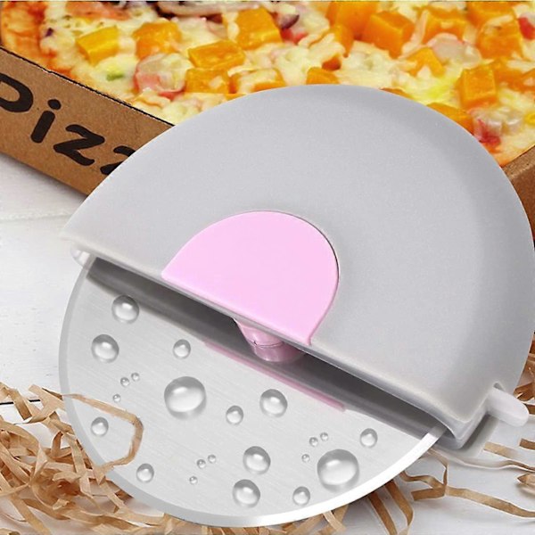 Pizzahjul - Pizzakutter med beskyttende bladbeskyttelse - Super skarp pizzakutter i rustfritt stål
