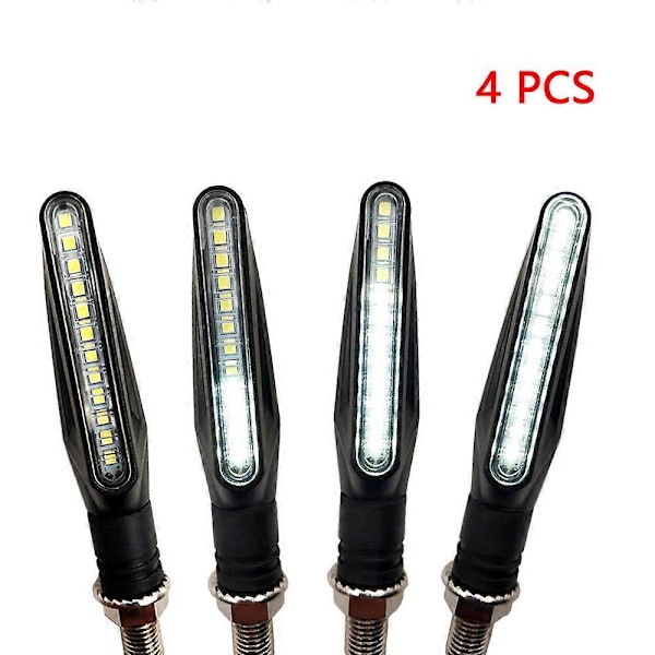 4st Motorcykel Blinkers LED Ljus Rinnande Vatten Signal Lampa För Suzuki Rm250 Rm 85 Dl650 Dl 1000 650 Gsr600 Gsr750 Gsxs750 White-two pairs