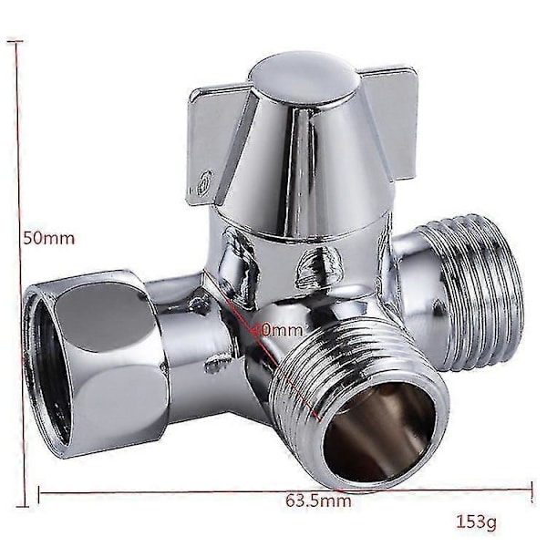 3-veis ventil for dusj, G1/2\" T-adapter ventil erstatning