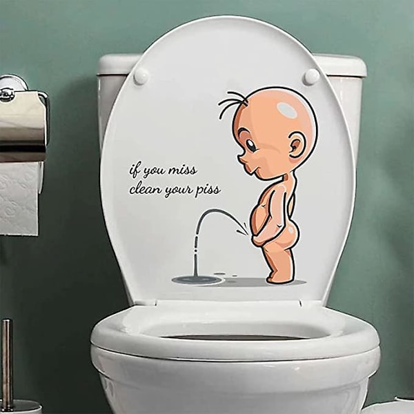 WC-tarrat, Puhdista pissasi hauskat tarrat, Vedenpitävä vinyyli seinätaidekyltti sisustus, Irrotettava WC-istuinlainausseinämaalaukset WC-WC-vessan ovelle