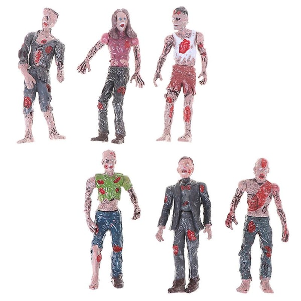 6 st Gåendes Lik Modell Terror Zombies Barn Barn Actionfigur Leksaker Dockor