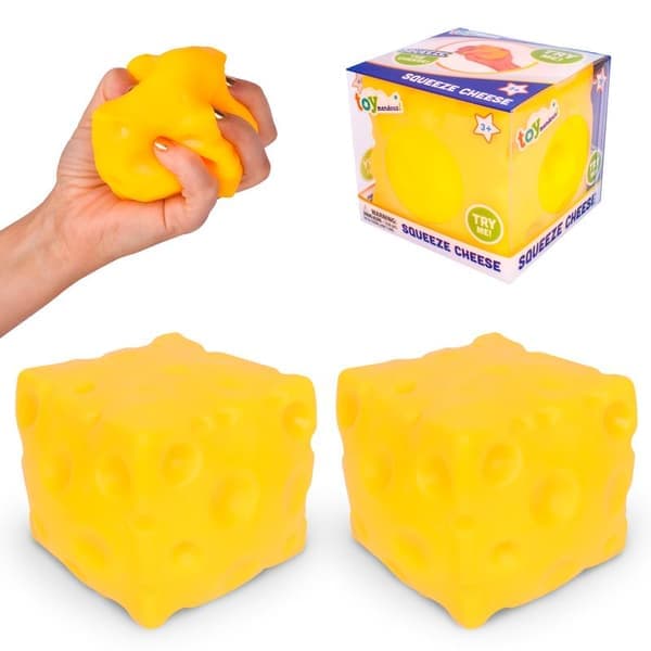 Stor ost squishy stresslegetøj, blød langsomt stigende Mochi angstlindrende, gul