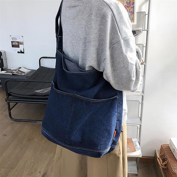 Naisten kangaskassi Tote Bag Com Dark Blue