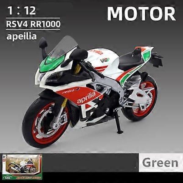 1:12 Suzuki GSX-R1000R Legering Racing Motorsykkel Modell Støpt Street Cross-Country Motorsykkel Modell Leke Gave til Barn RSV4 Green RetailBox