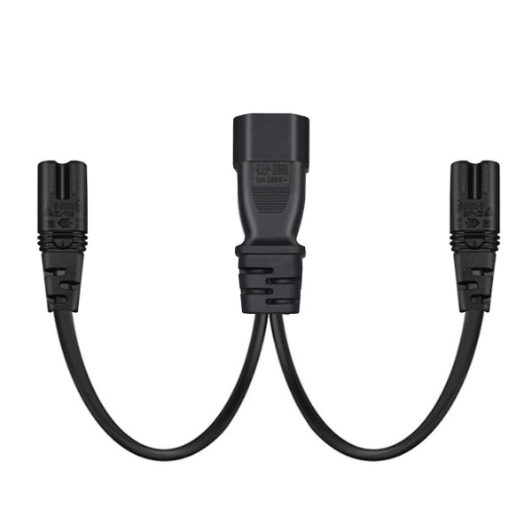 3-polig kontakt IEC320-c14 till IEC320-c7+c7 omvandlare adapter strömkabel