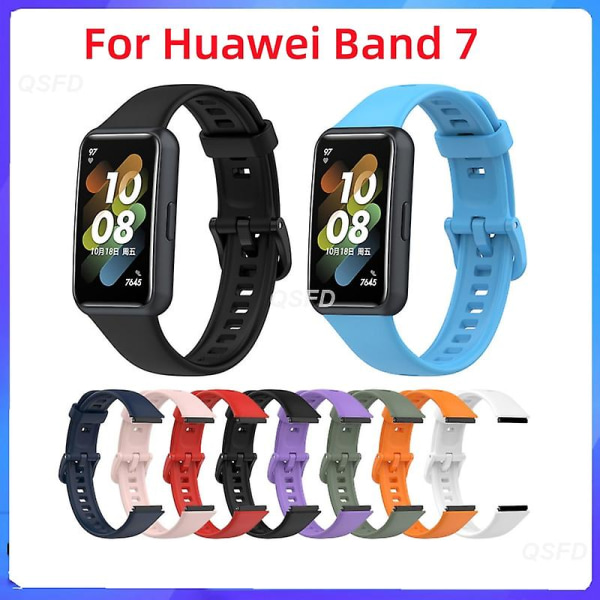 Urremme til Huawei Band 7 Smartwatch Erstatning Sport Armbånd Rem Tpu Farverigt Urrem A03