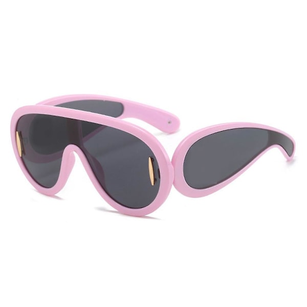 Unisex Cool Style Store Rammer Solbriller Bærbare Holdbare Anti UV Briller til Kvinder Mænd Pink