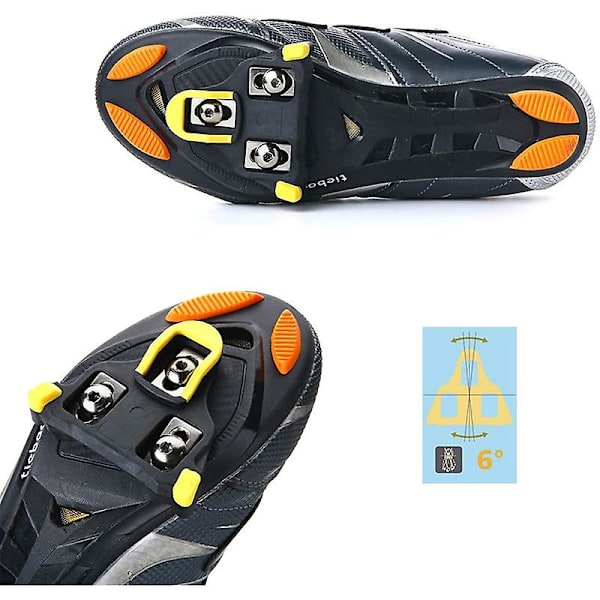 Cykelpedal Klamper Cykelsko Klamper Cykling Klamper Sæt Bjerg Selvlåsende Pedaler Cykel Tilbehør yellow