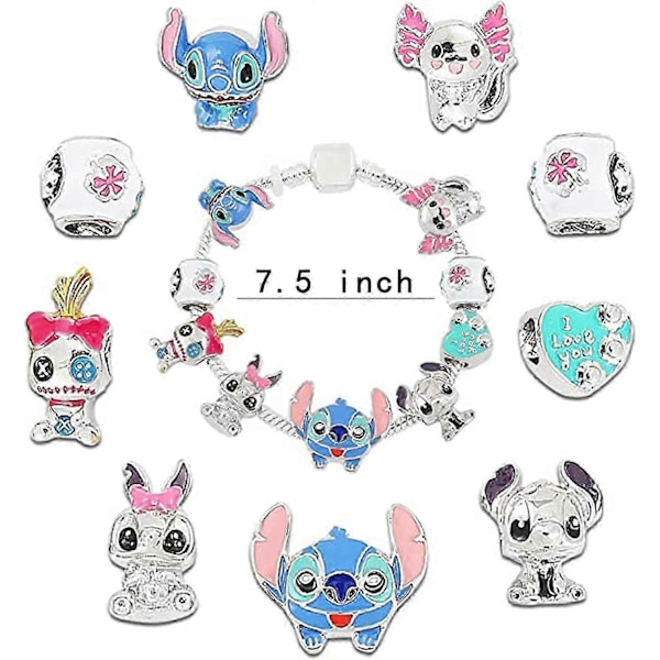 Stitch Charm Armbånd, Inspirations Stitch Charms Dame Slangekæde Smykker Fødselsdagsgaver [jkw] Stitch 7.5 Inch