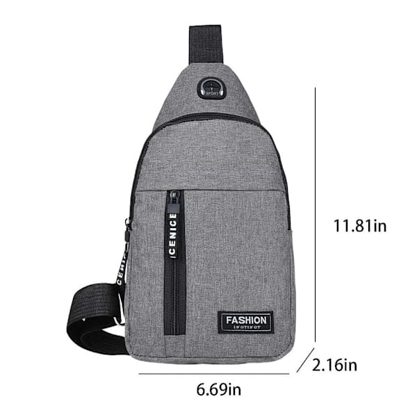 Crossbody taske Brysttaske Grå Grey