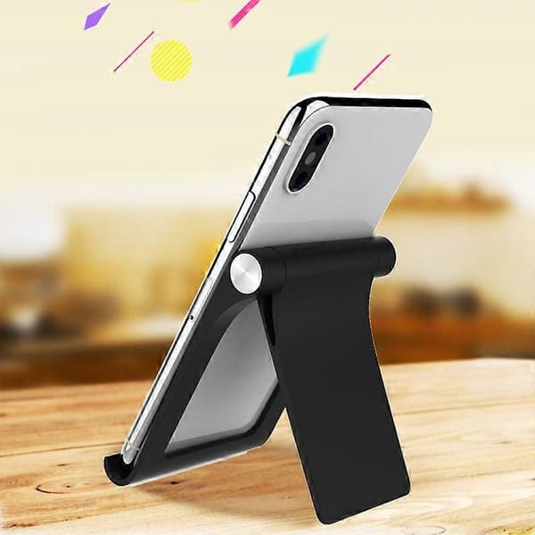 Universal Foldbar Justerbar Mobiltelefon Tablet Holder Skrivebordsstander Kompatibel iPhone JIKAIX Black