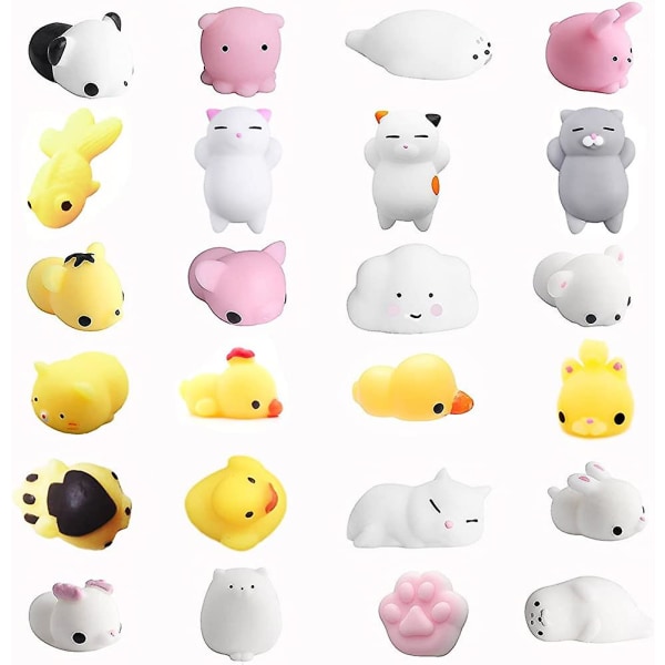 24 kpl Mini Squishy Eläin Squishies Kawaii Söpö Pehmeät Lelut Stressi Puristus Lelut