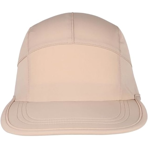 Unisex Myk Bred Kantsportscaps for Løping, Hurtigtørkende Kule Sportscaps, Lett Stretch Nylon Baseballcaps UPF50+ Light Khaki