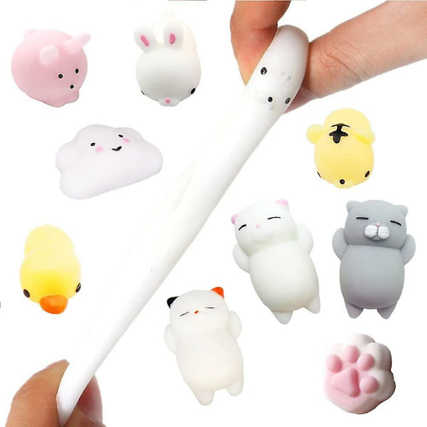 24 stk. Mini Squishy Dyr Squishies Kawaii Søde Bløde Legetøj Stress Squeeze Legetøj