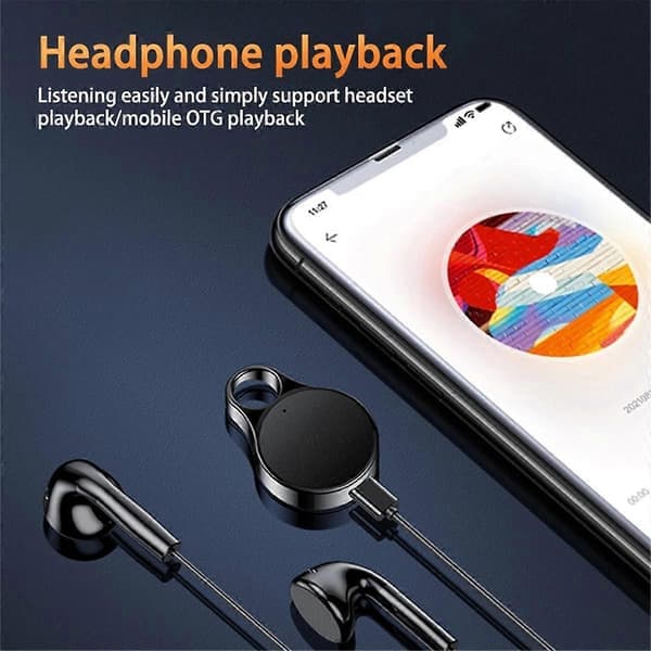Multifunksjonell hengende nøkkelring stemmestyrt opptak MP3 miniopptaker R3 (16G)