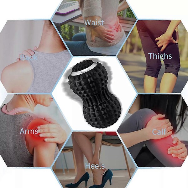 Elektrisk Massage Peanut 4-Hastighets Yoga Vibrerande Lacrosseboll Muskelvärk Lindring Djupvävnadsmassage Apparat Uppladdningsbar Självmassage