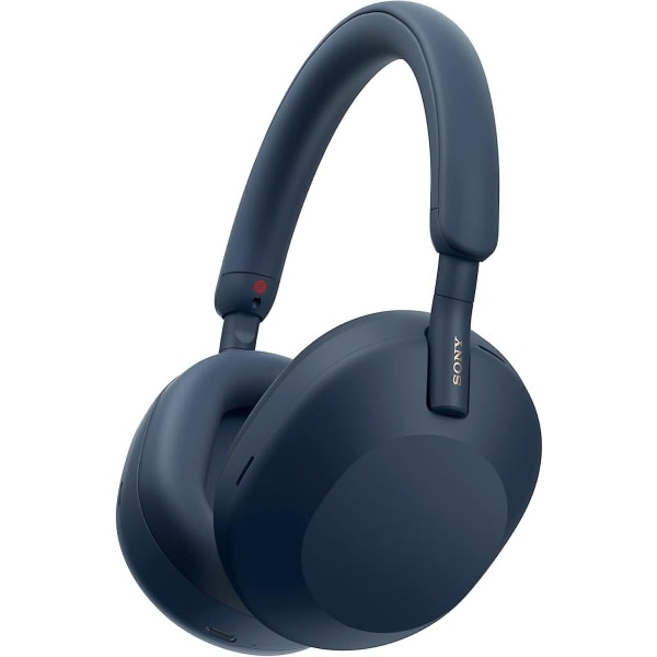 WH-1000XM5 trådløse støjreducerende hovedtelefoner med automatisk støjreduktionsoptimering, krystalklare håndfri opkald, til SONY - Blue