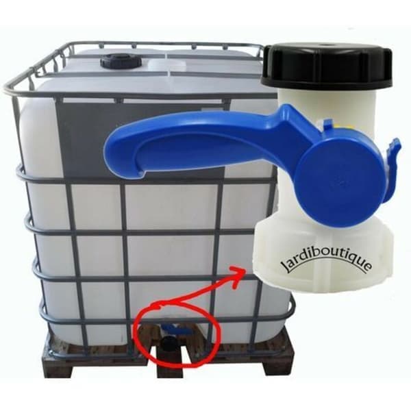 Ventil för IBC 1000 liter 2 \"/ 62 mm tankventil Integrerad Plast Plast DN40 (62 mm)