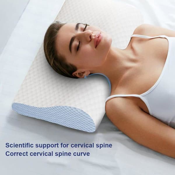 Ergonomisk Ortopedisk Högdensitets Memory Foam Kudde (Ny 2026 Modell) för Smärtlindring – Blå