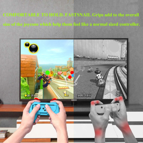 INF Nintendo Switch Joy-Con Controller Grip 2-pak Rød/Blå