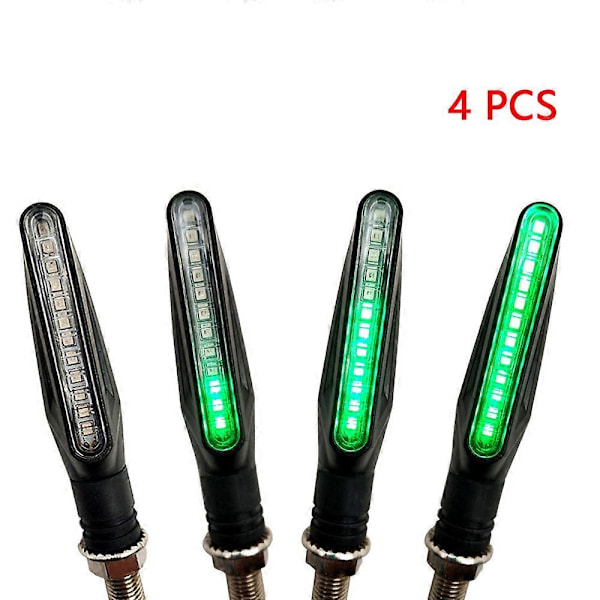 4st Motorcykel Blinkers LED Ljus Rinnande Vatten Signal Lampa För Suzuki Rm250 Rm 85 Dl650 Dl 1000 650 Gsr600 Gsr750 Gsxs750 Green-two pairs