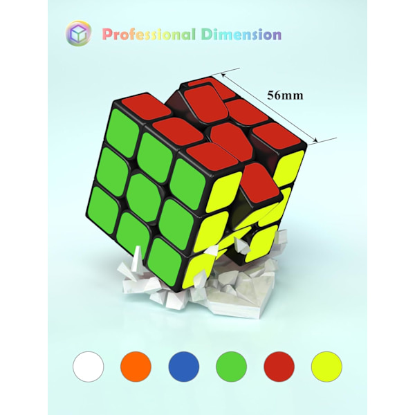 3x3 Speed Cube, Qihang 3x3x3 Original Speed Cube Super-Durable Sticker med levande färger (3x3x3)