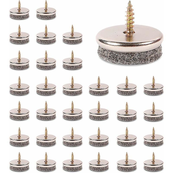 32 stk. stoleglidere, 28 mm diameter stoleglidere. Møbelglidere med 5 mm tykke filtpude er ideelle til beskyttelse af stoleben, med nem installation af Sc