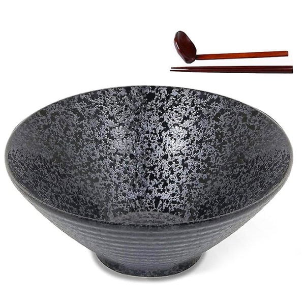 Keramisk japansk Ramen-soppskål med matchande sked och ätpinnar, lämplig för , , storlek