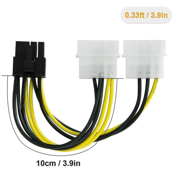 20 st 8-pin till Dual 4-pin Videokorts Ström Kabel 180w Y Form Kabel Ft