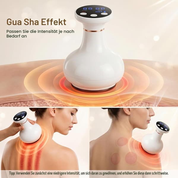 Elektrisk kropsmassager med varmeterapi, massageværktøj til cellulite og rygsmerter (hvid)