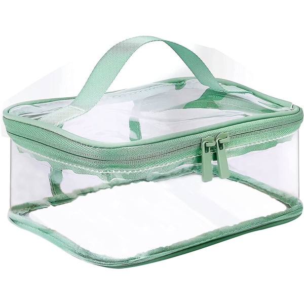 Genomskinlig toalettväska, roliga genomskinliga sminkväskor Vattentät transparent bärbar resväska med handtagsrem och dragkedja för semester, badrum