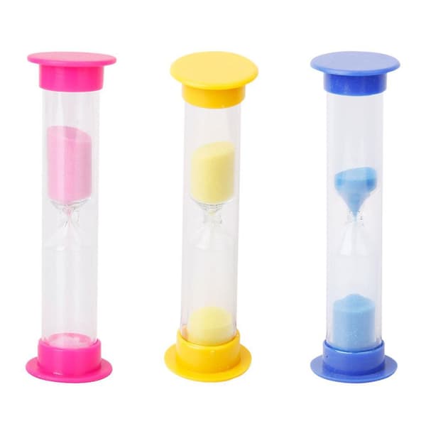 3x Mini Timeglas Sandglas 1 Minut Sandur Gul