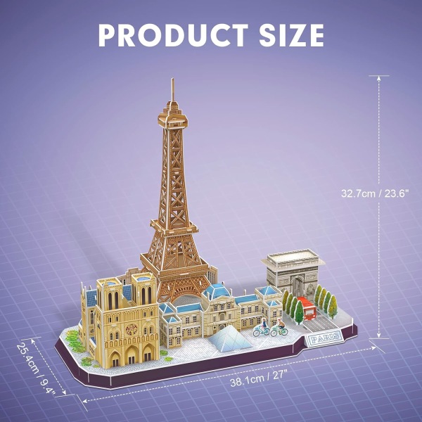 3D-pussel, Paris City Skyline Building Model Kits, 114 delar