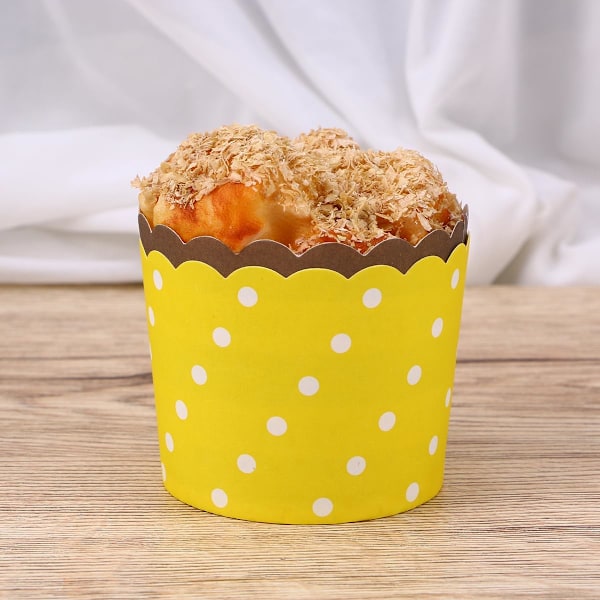 Papir bageforme liner muffin pop cupcake forme 50 stk. varmebestandig PE belægning muffin forme farvede runde tykke muffin kop kage papir kop