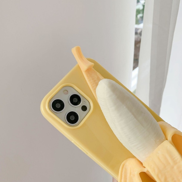 Miehet Naiset Luova Hauska Uutuus Tyylikäs Puristettava 3D Keltainen banaani Lelu Phone case IPHONE 14