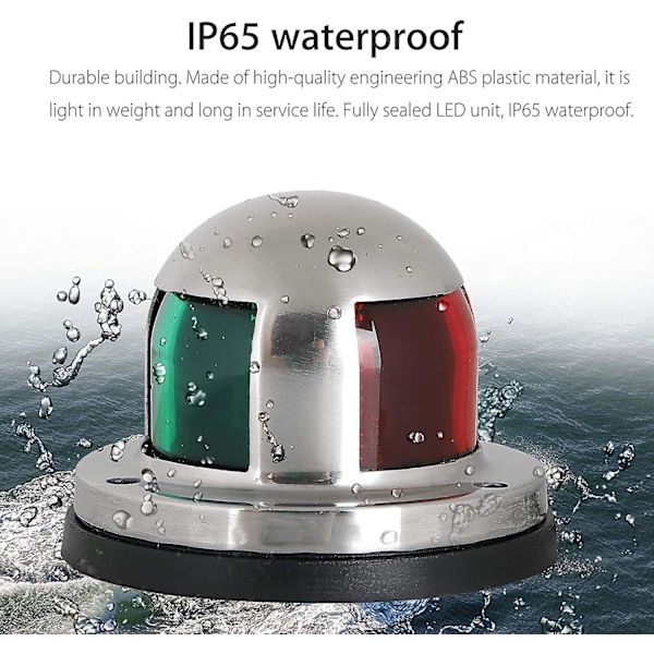 12v meriliikenteen LED-navigointivalot, vedenpitävät meriliikenteen navigointivalot, meriliikenteen keulavalot, joissa on punainen ja vihreä LED veneelle, ponttonille, jahdille Skeet
