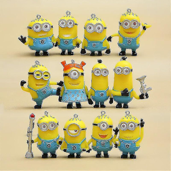 Weitengs Despicable Me Minionerna Rollfigur Display Leksak Pvc 12-pack Gul