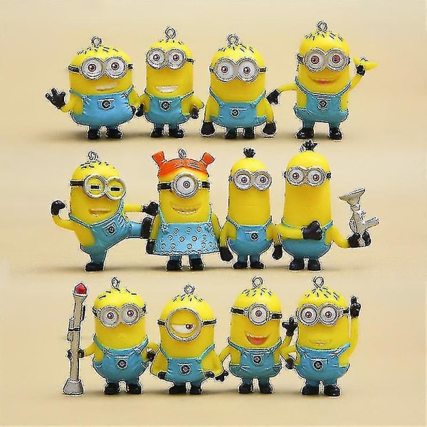 Weitengs Despicable Me The Minions Rolle Figur Display Legetøj Pvc 12 stk Sæt Gul