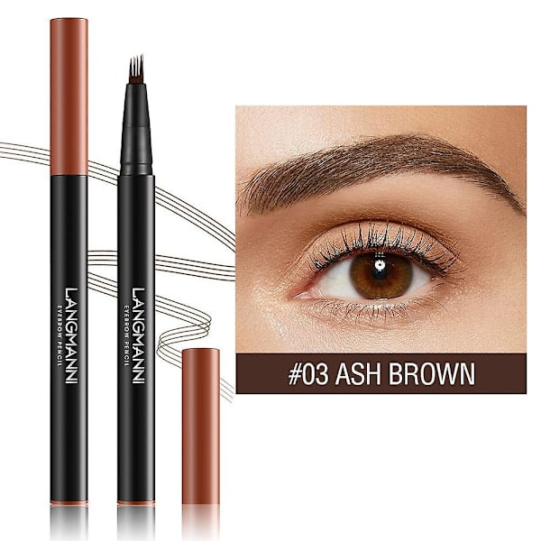 Magic Eyebrow Pencil, 2024 Opgradering Microblade Øjenbryn Pen Dobbelt-Endet Vandfast Dark Coffee