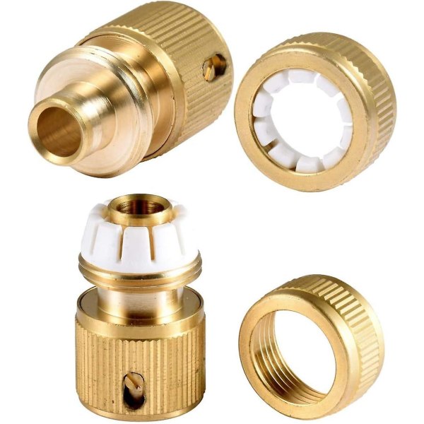 2 Piece Brass Garden Hose Quick Connectors, Garden Hose Quick Connectors 1/2" Quick Connectors