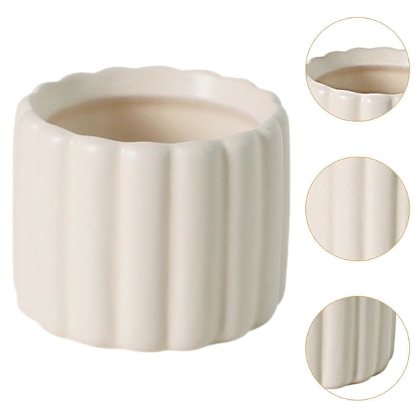 Keraaminen kukkaruukku viemäröintireiällä sisätilojen sisustukseen 10x8cm Beige 10.5x8.5cm